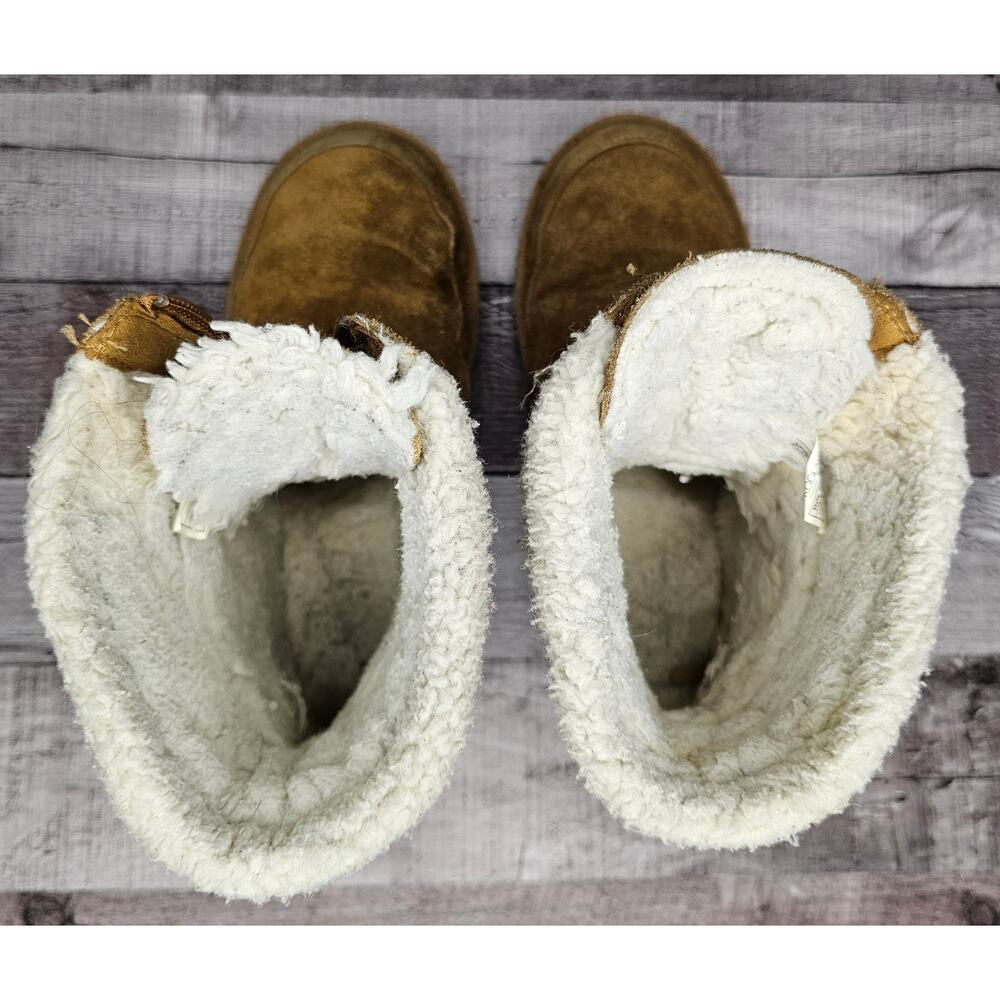 UGG KOOLABUURA Ankle BOOTS BOOTIES 1121540K Suede Fur Brown Zip Up Big Girl 4 - Picture 7 of 9